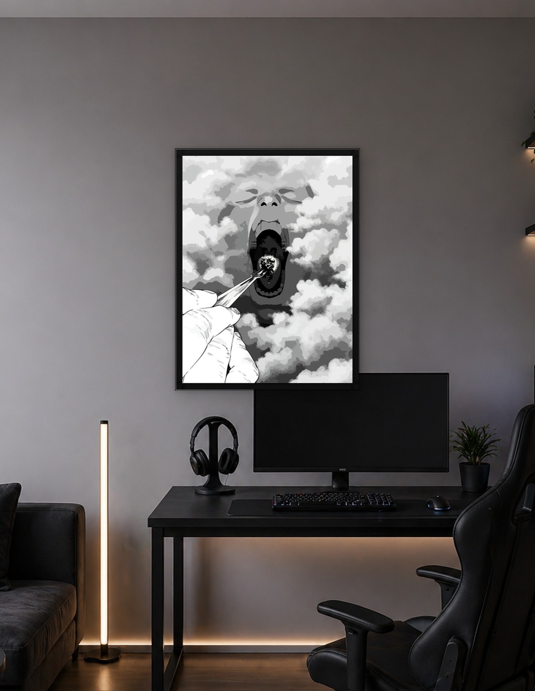 Surreal Cloud Face Feeding