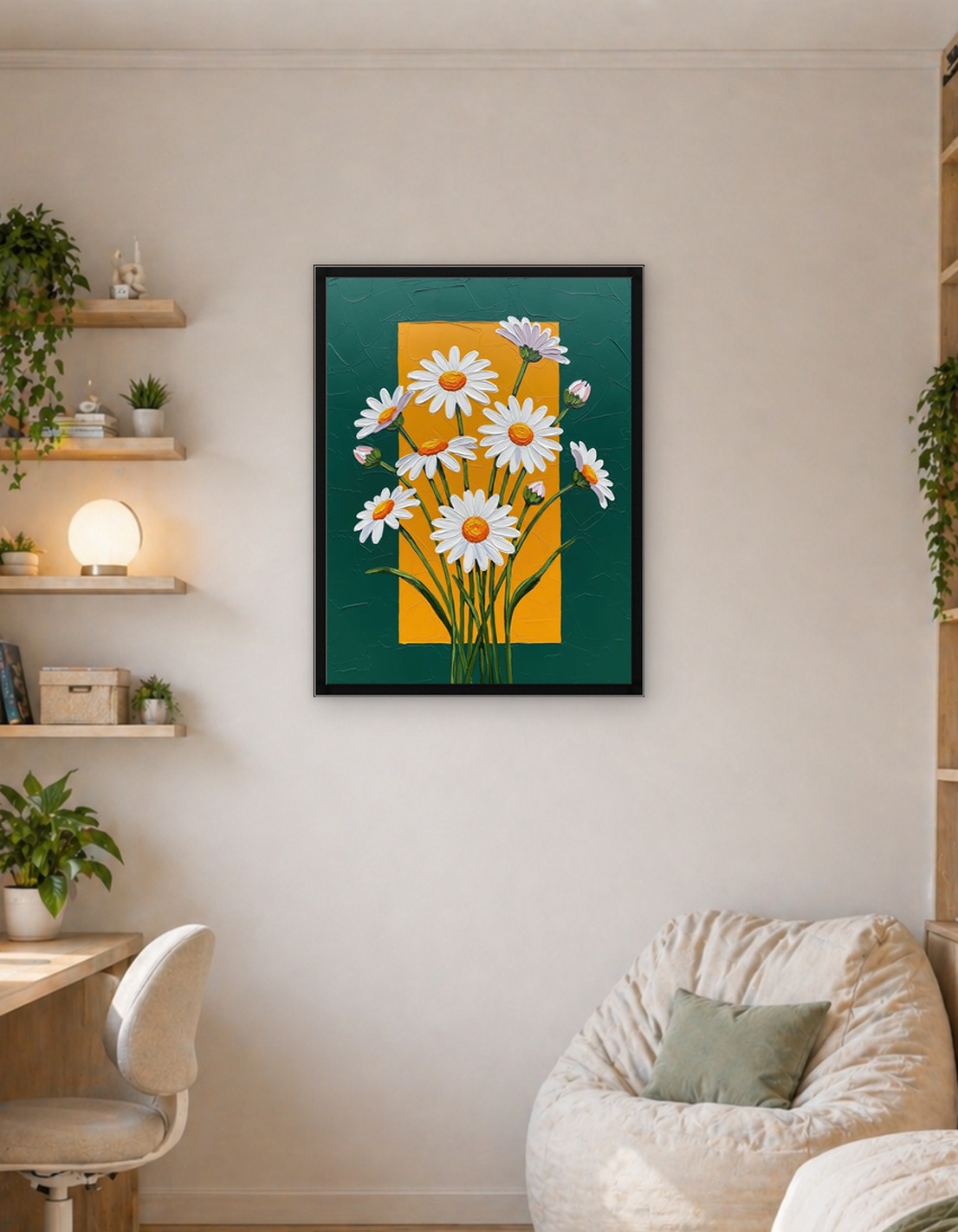 Textured Daisy Painting