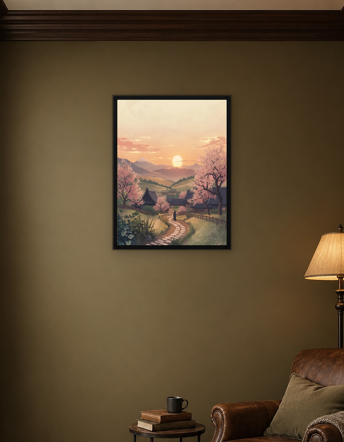 Serene Japanese Village at Sunset
