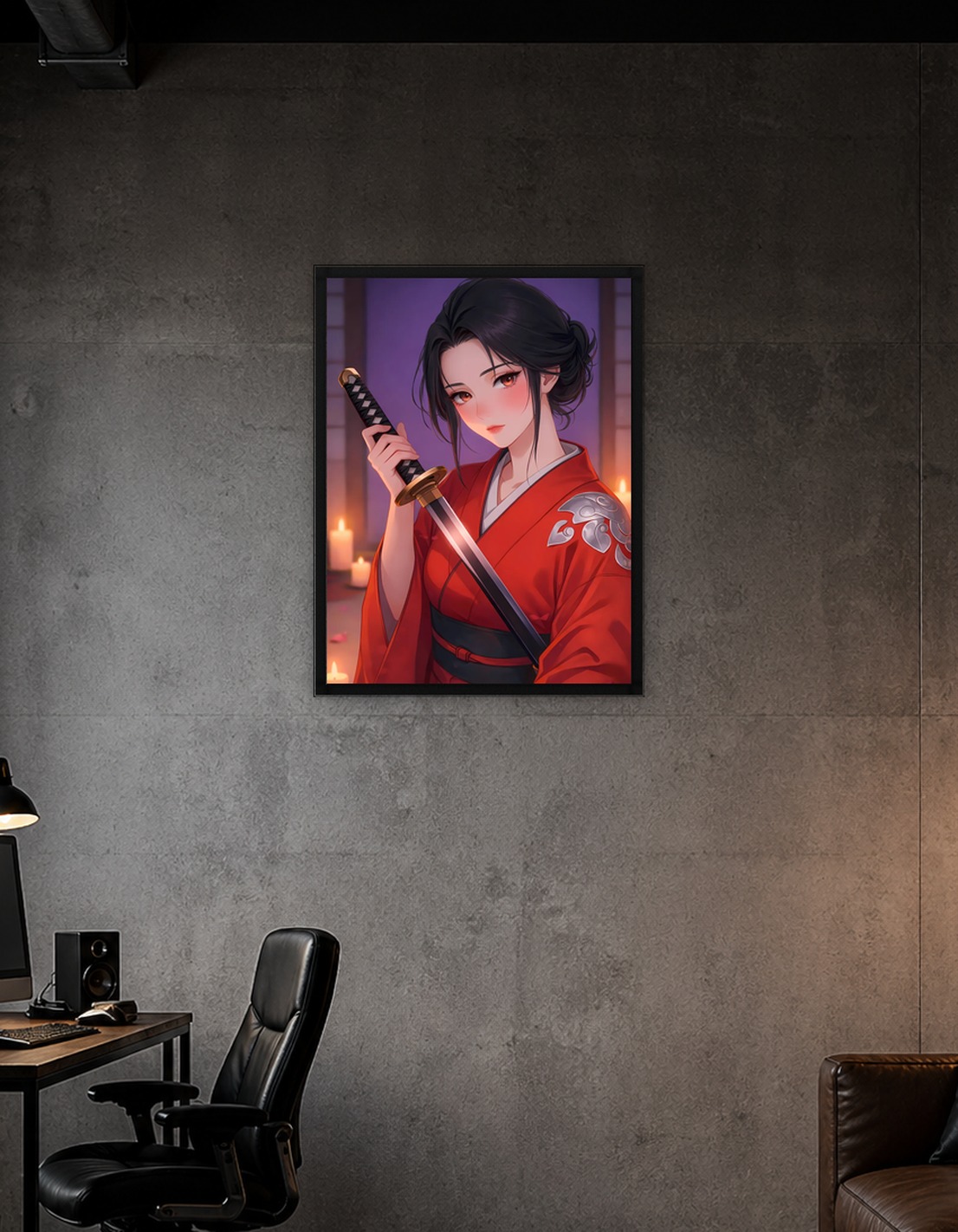 Silent Blade in Crimson Kimono