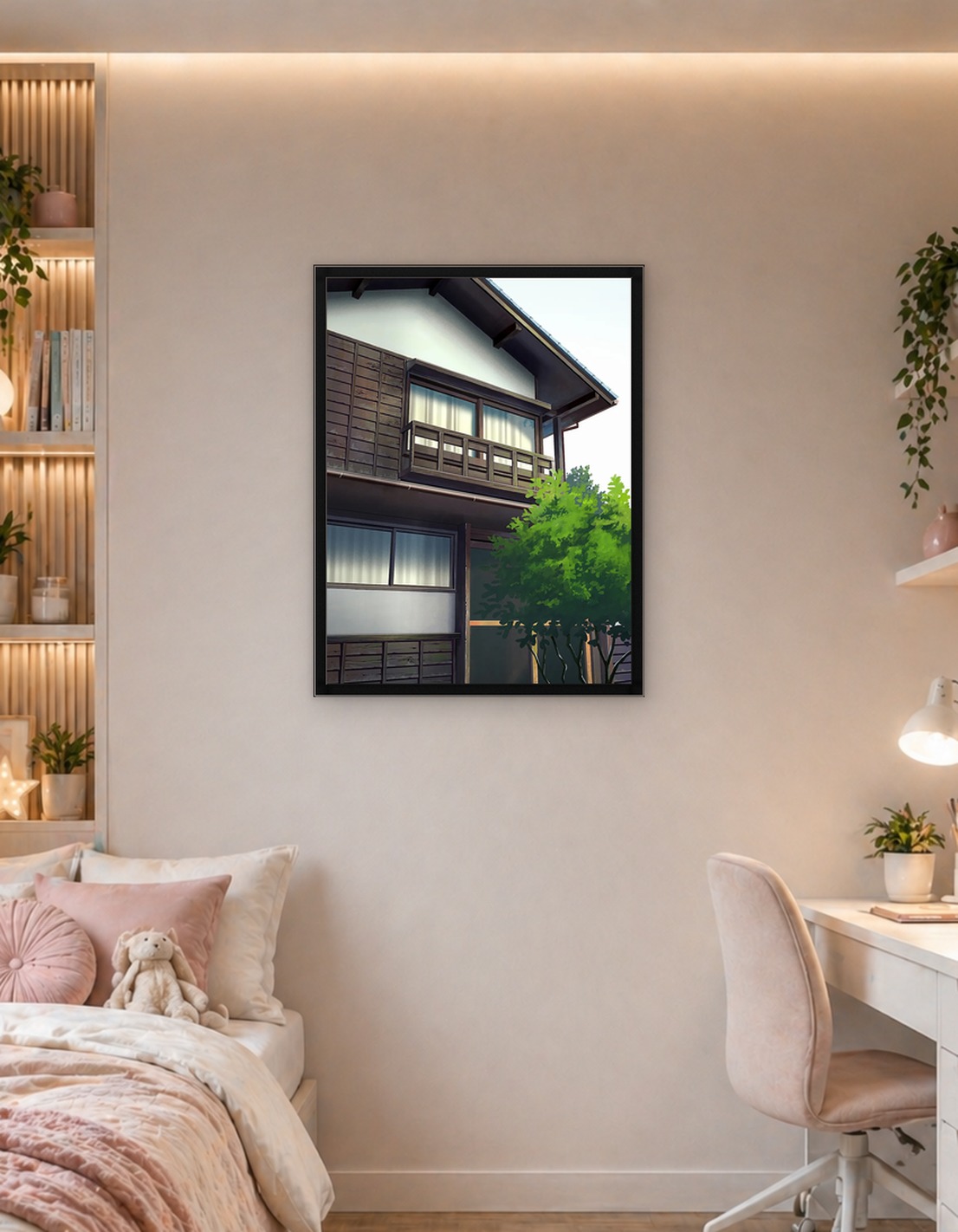Traditional Japanese House with Greenery
