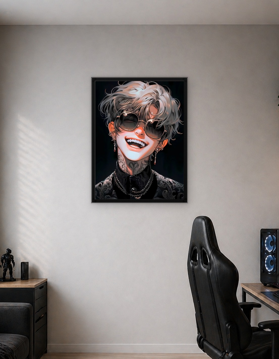 Smiling Anime Man with Sunglasses
