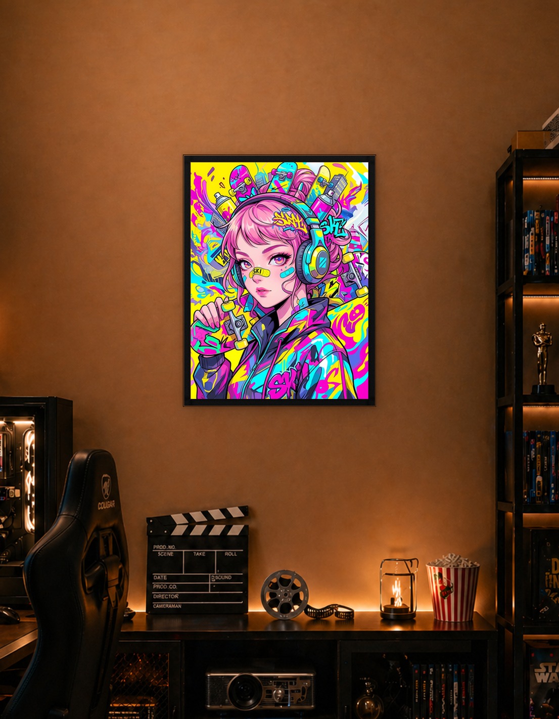 Skater Girl with Graffiti Style