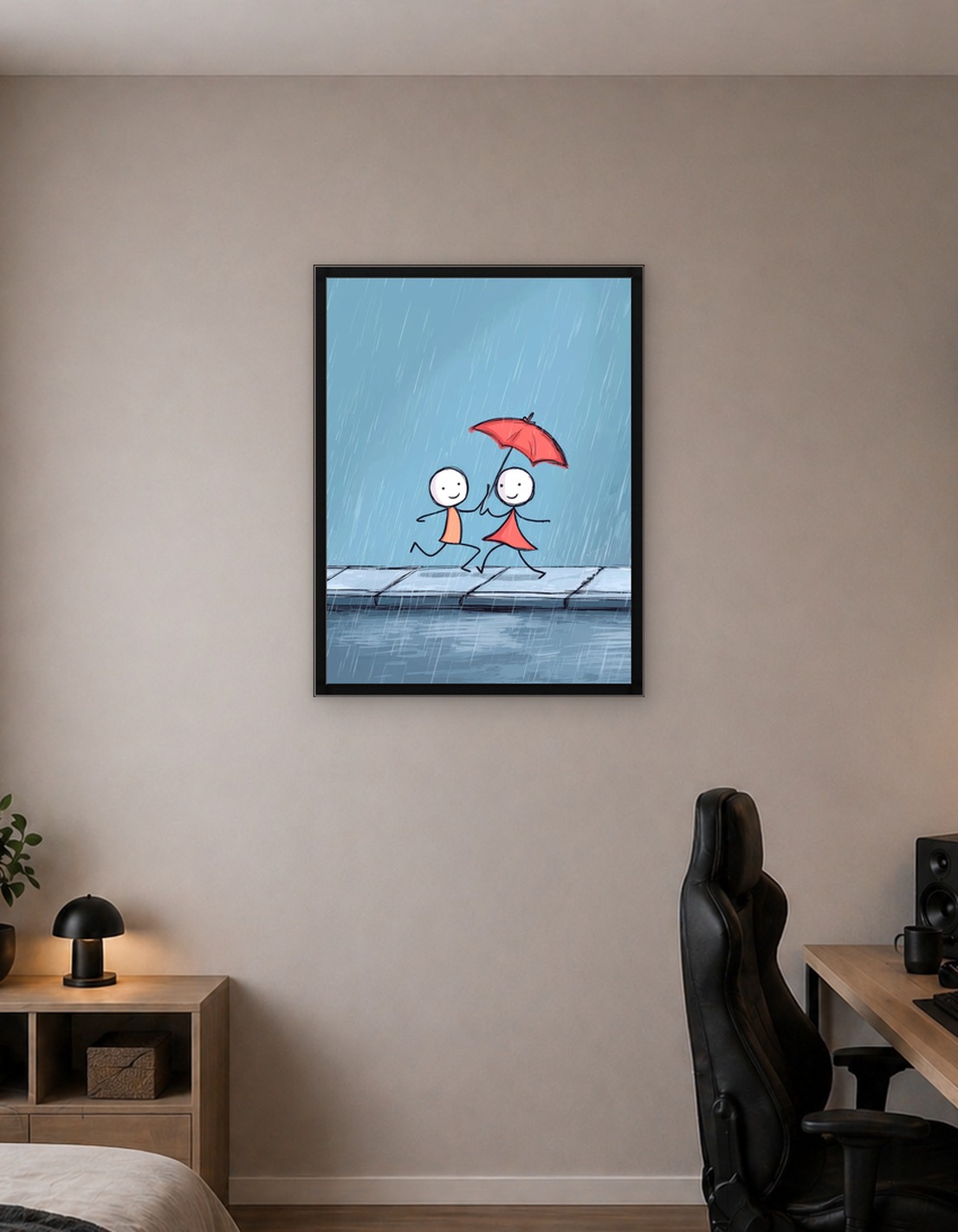 Stick Figures in the Rain