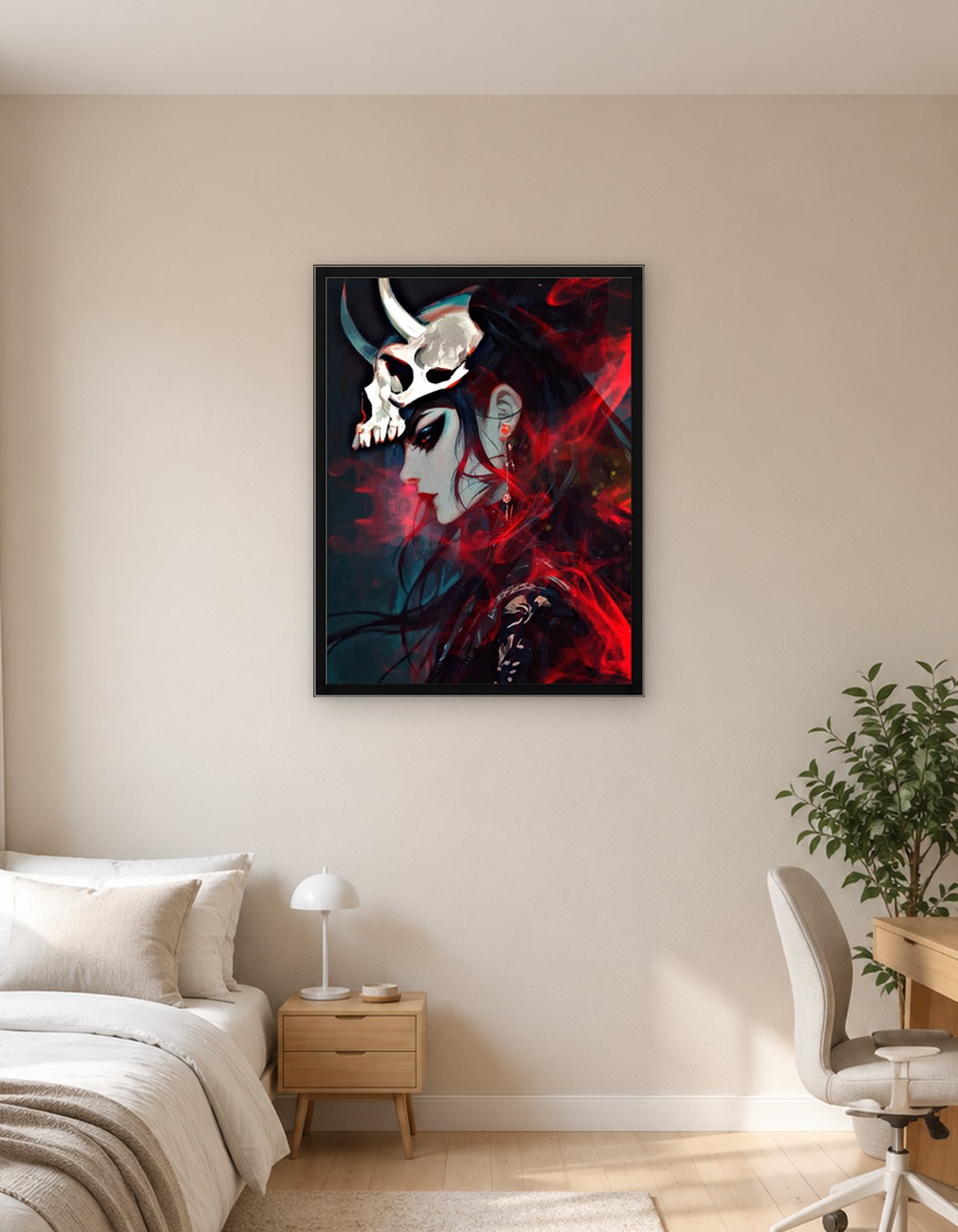 Skull Headdress Woman Digital Art
