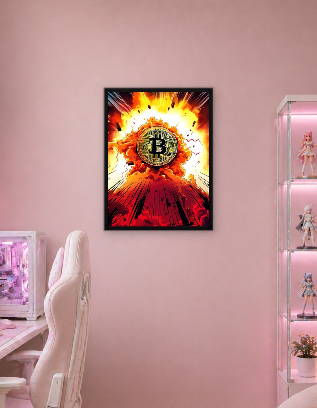 Bitcoin Explosion Comic Style