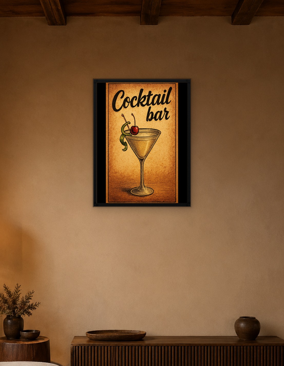 Cocktail Bar Vintage Poster