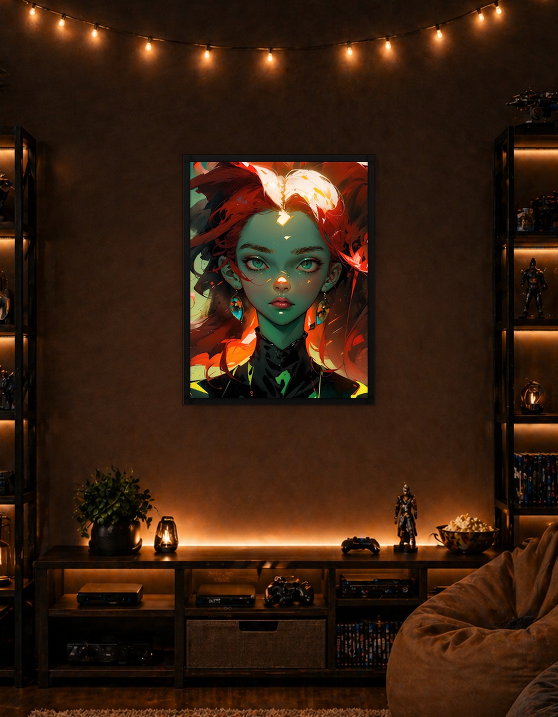 Girl with bloody hair