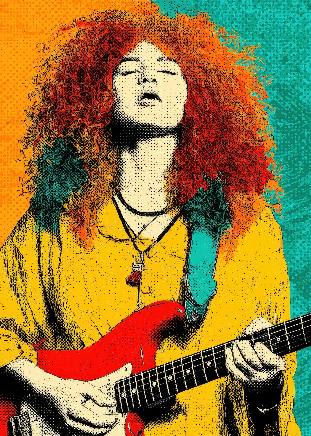 Female Guitarist with Red Hair