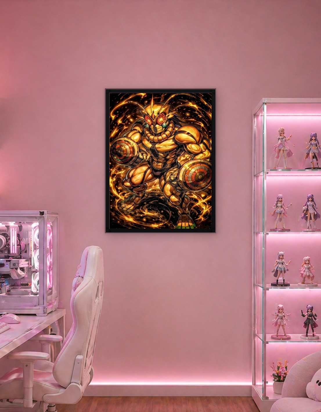 Golden Insectoid Warrior with Shields