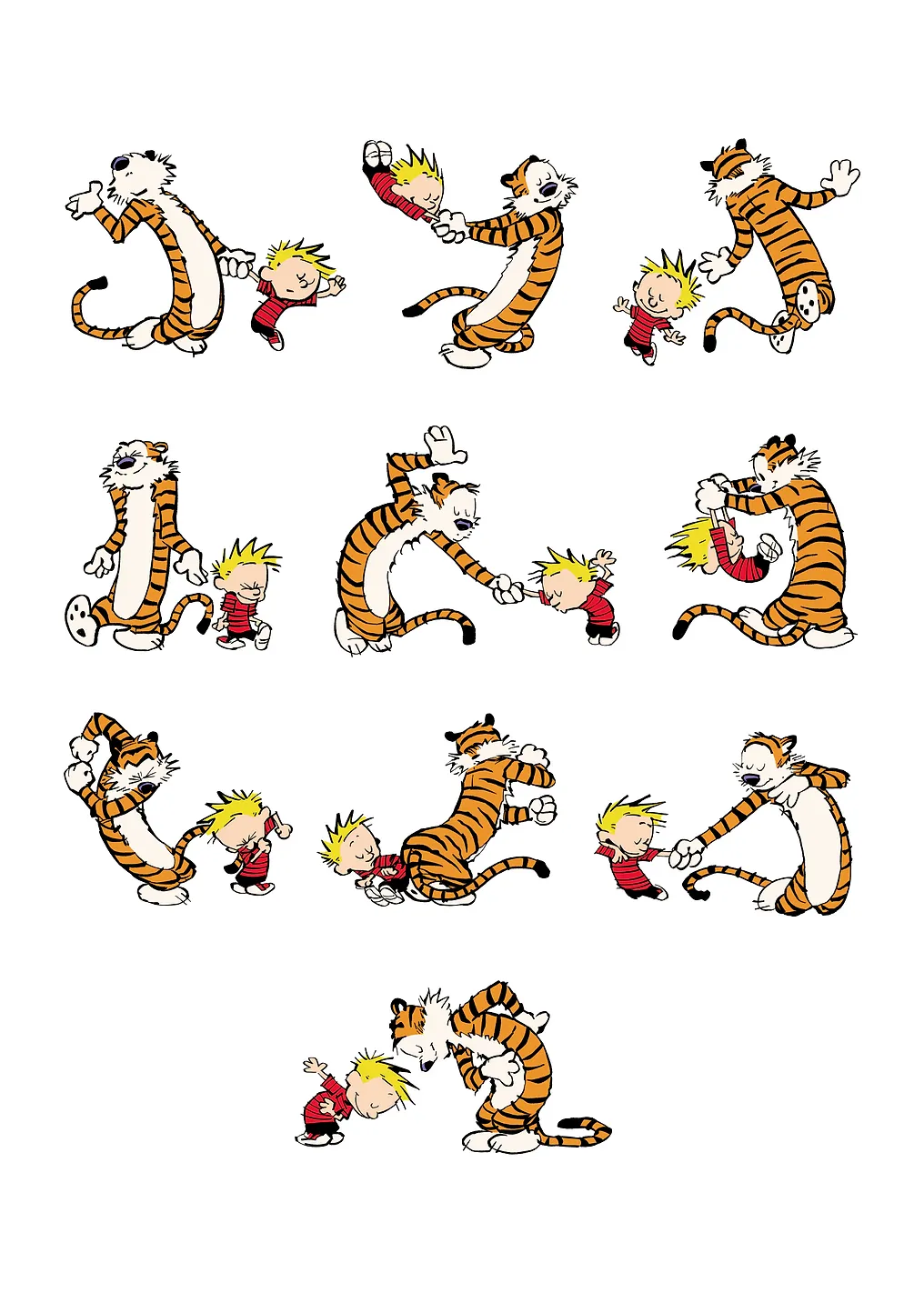 Calvin and Hobbes playing