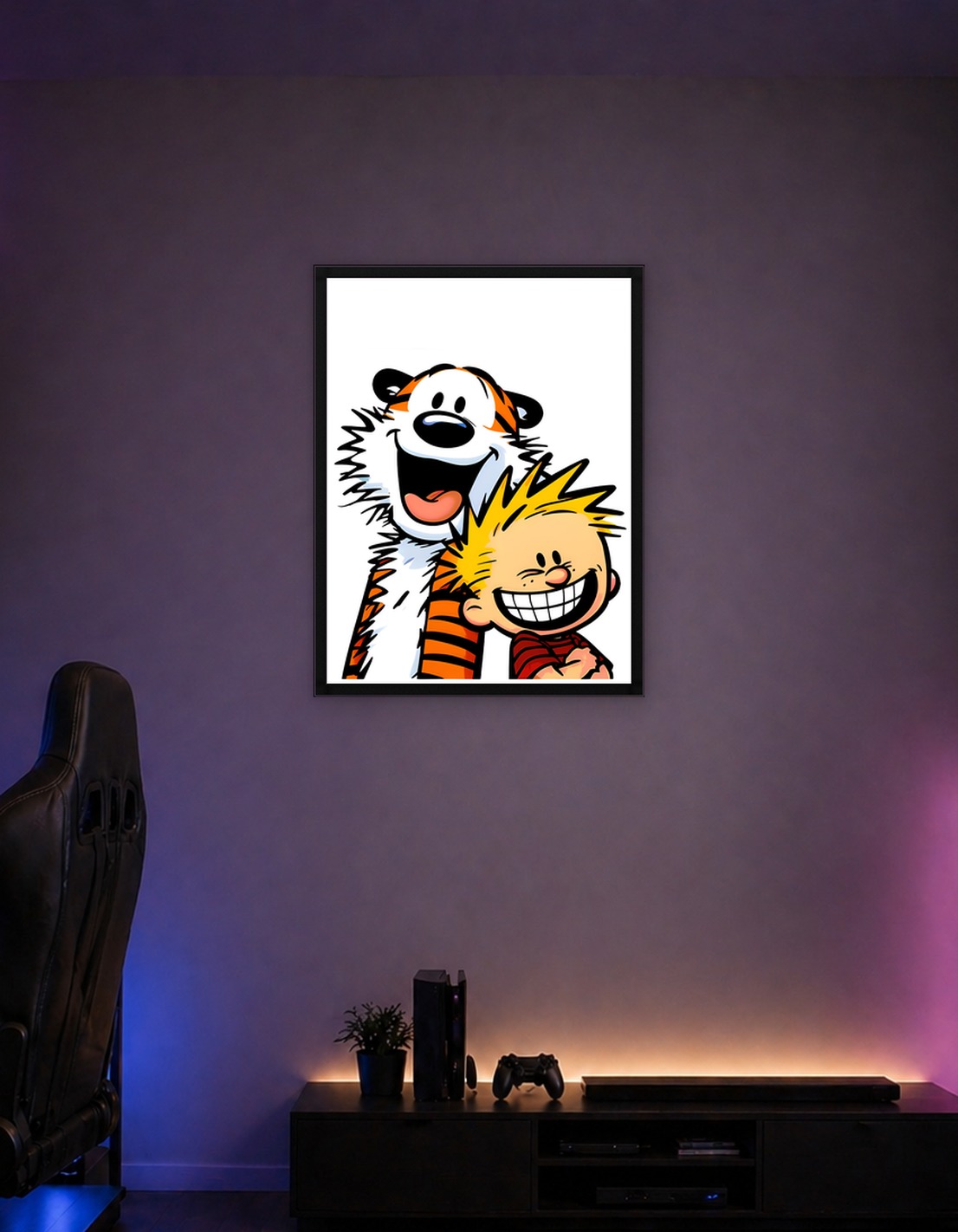 Calvin and Hobbes smiling