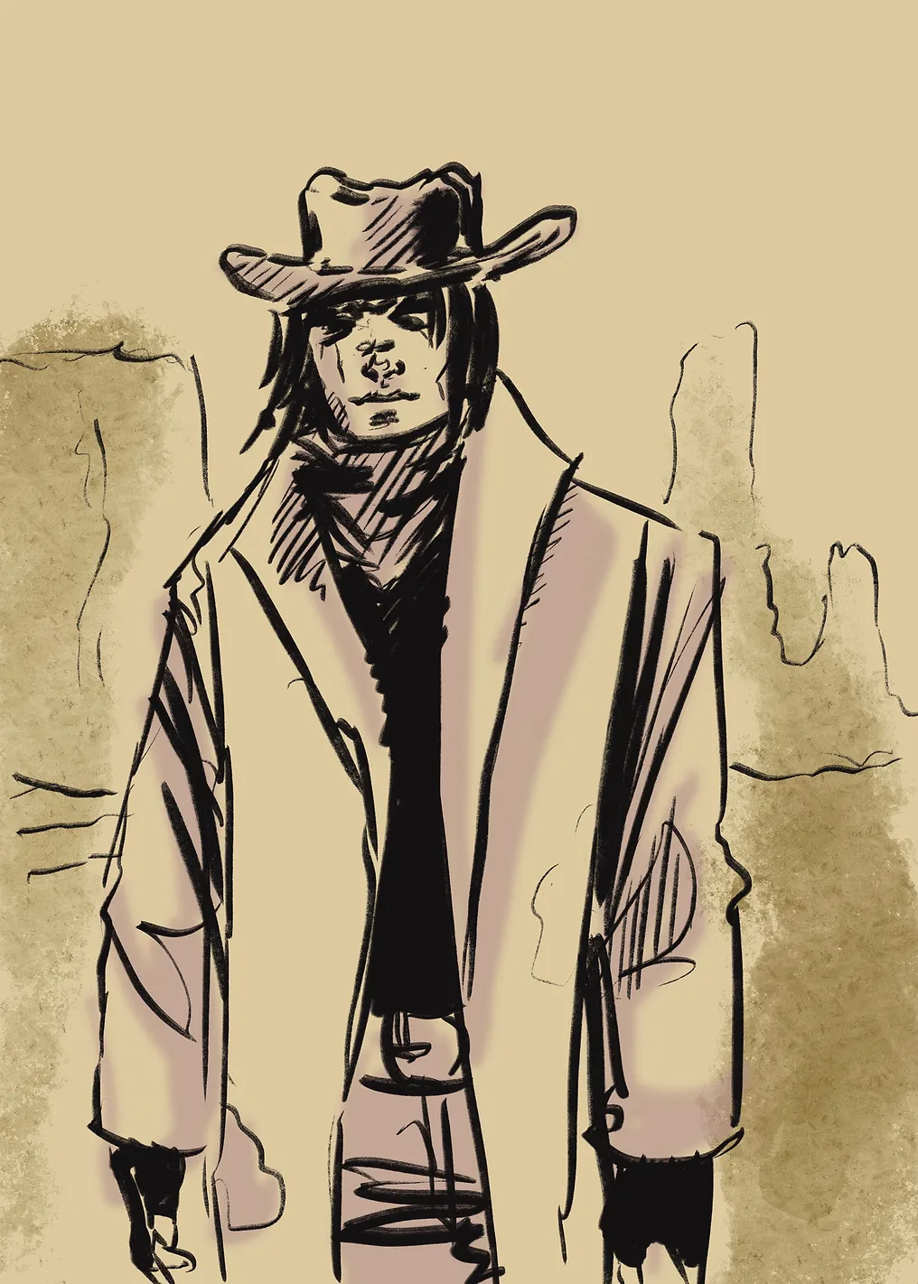 Cowboy in Desert