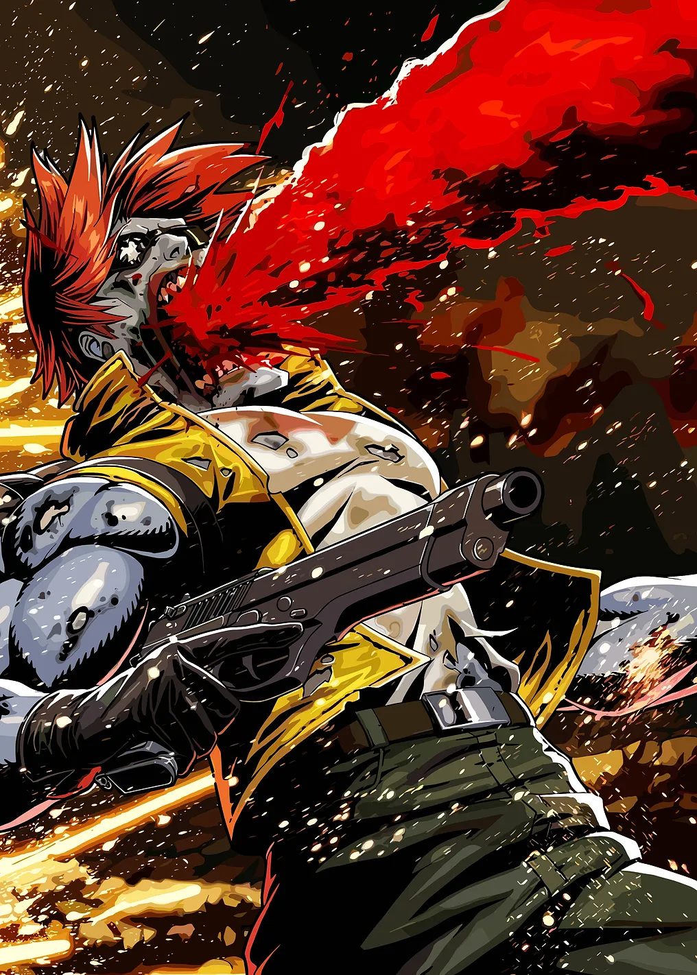 Comic Book Zombie Gunman