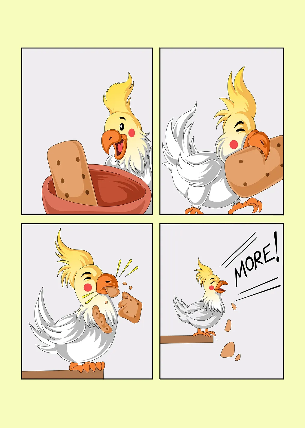 Cartoon Cockatiel Comic Strip: More!