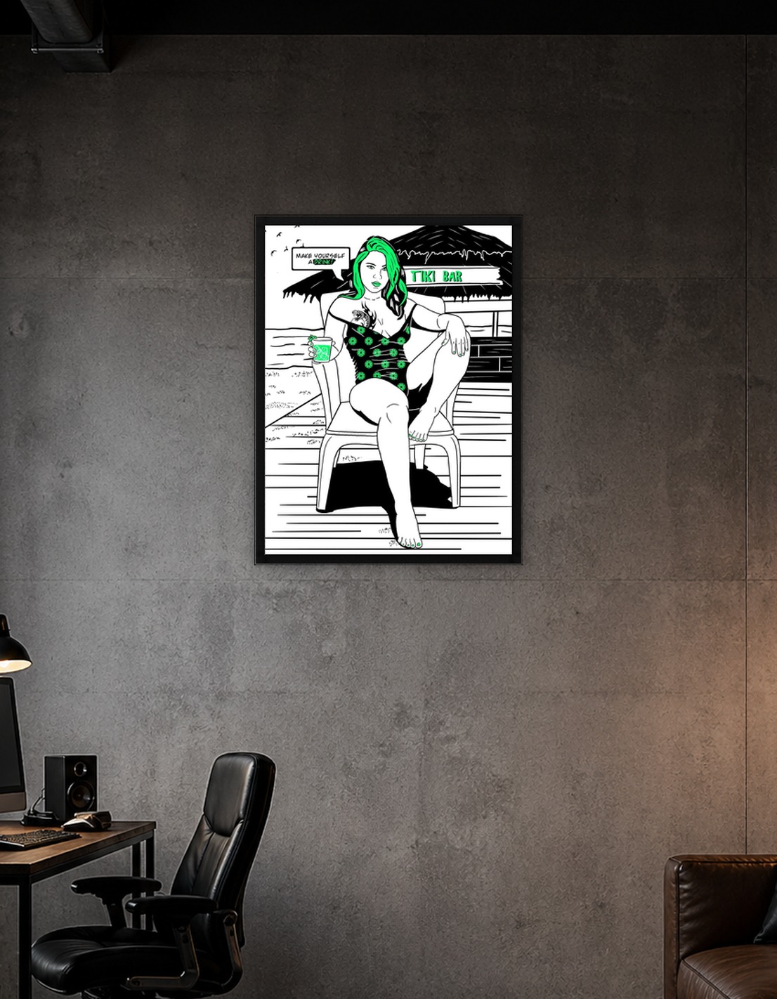Comic babe at the beach