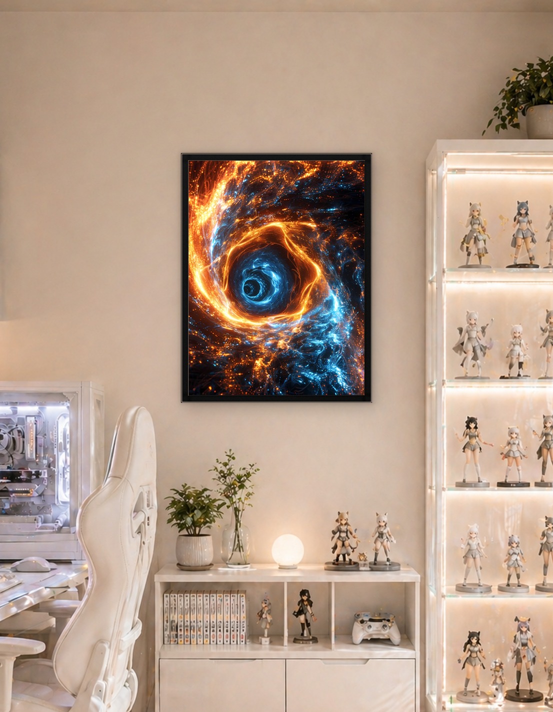 Cosmic Wormhole with Orange and Blue Energy