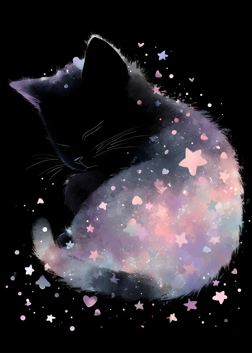 Cosmic Cat Sleeping Among Stars - 9662924