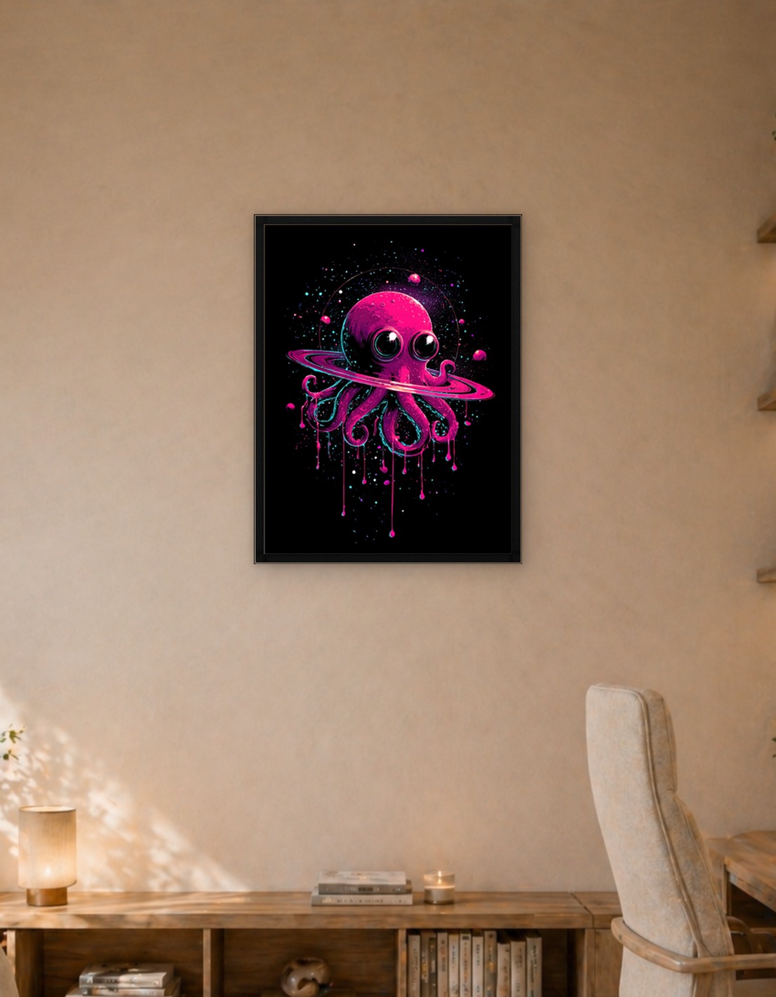 Cosmic Octopus with Saturn Rings