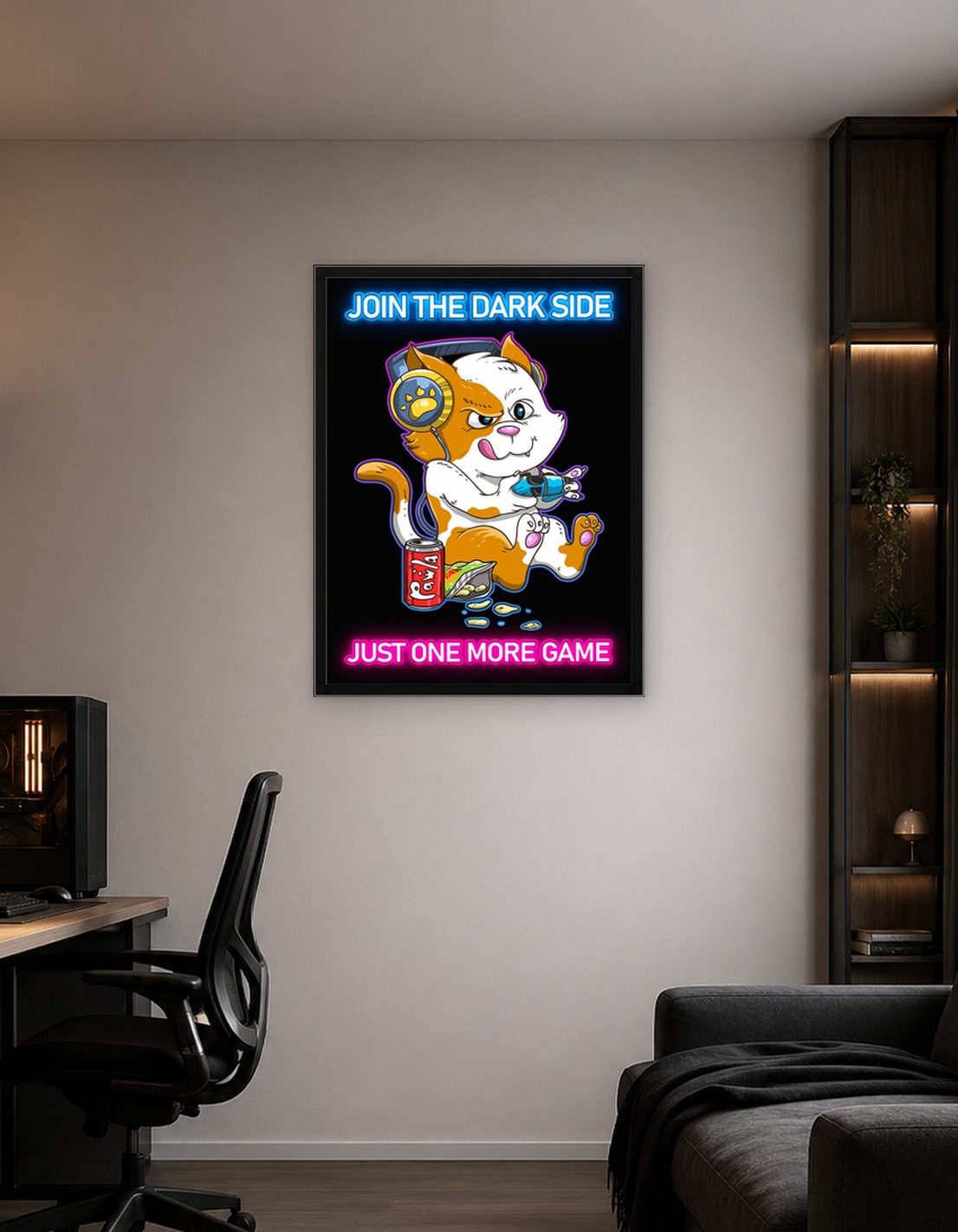 Cat Gaming Neon Game