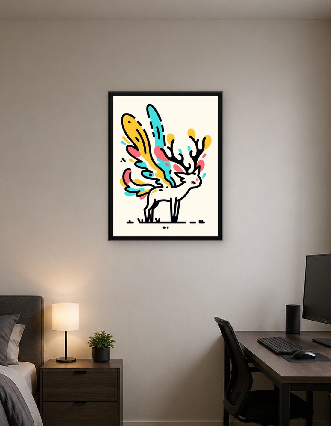 Colorful Deer Illustration