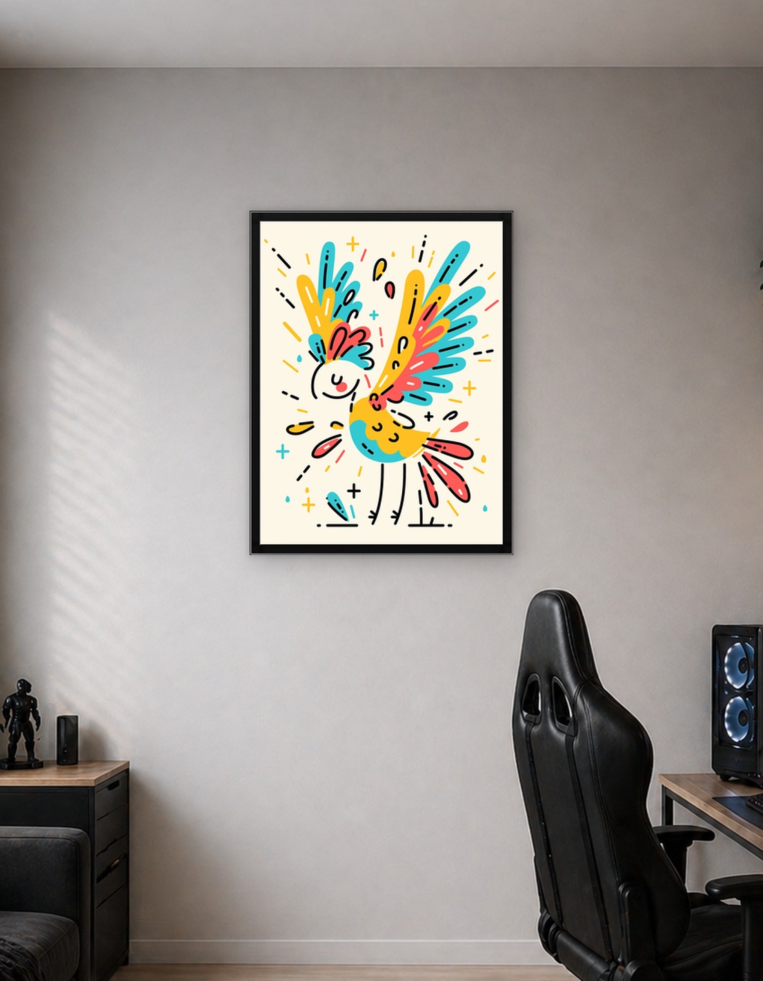 Colorful Cartoon Bird Illustration