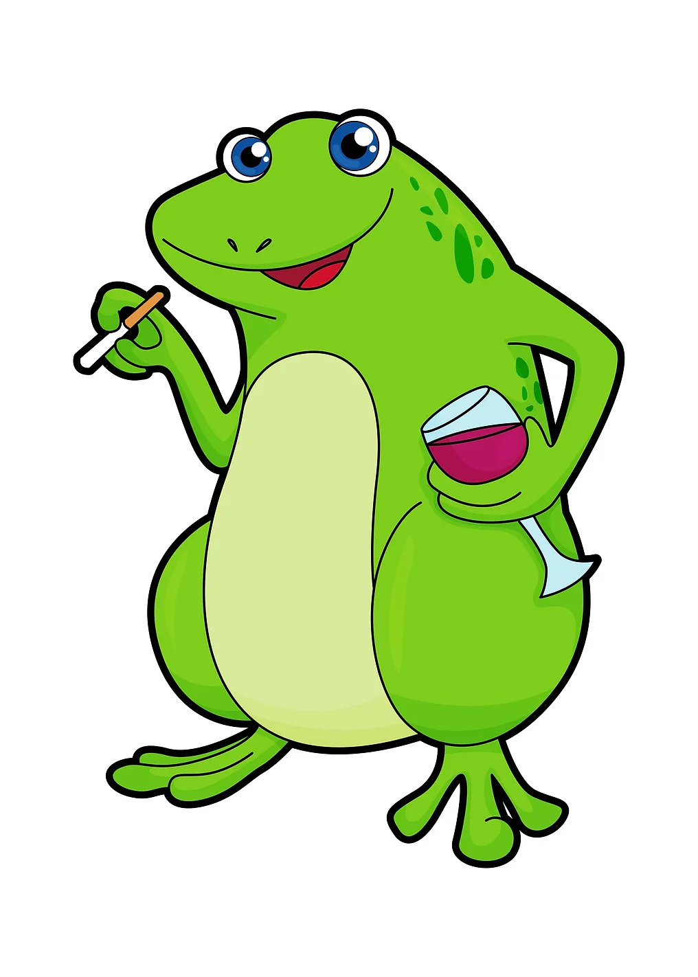 Frog Glass of Red wine