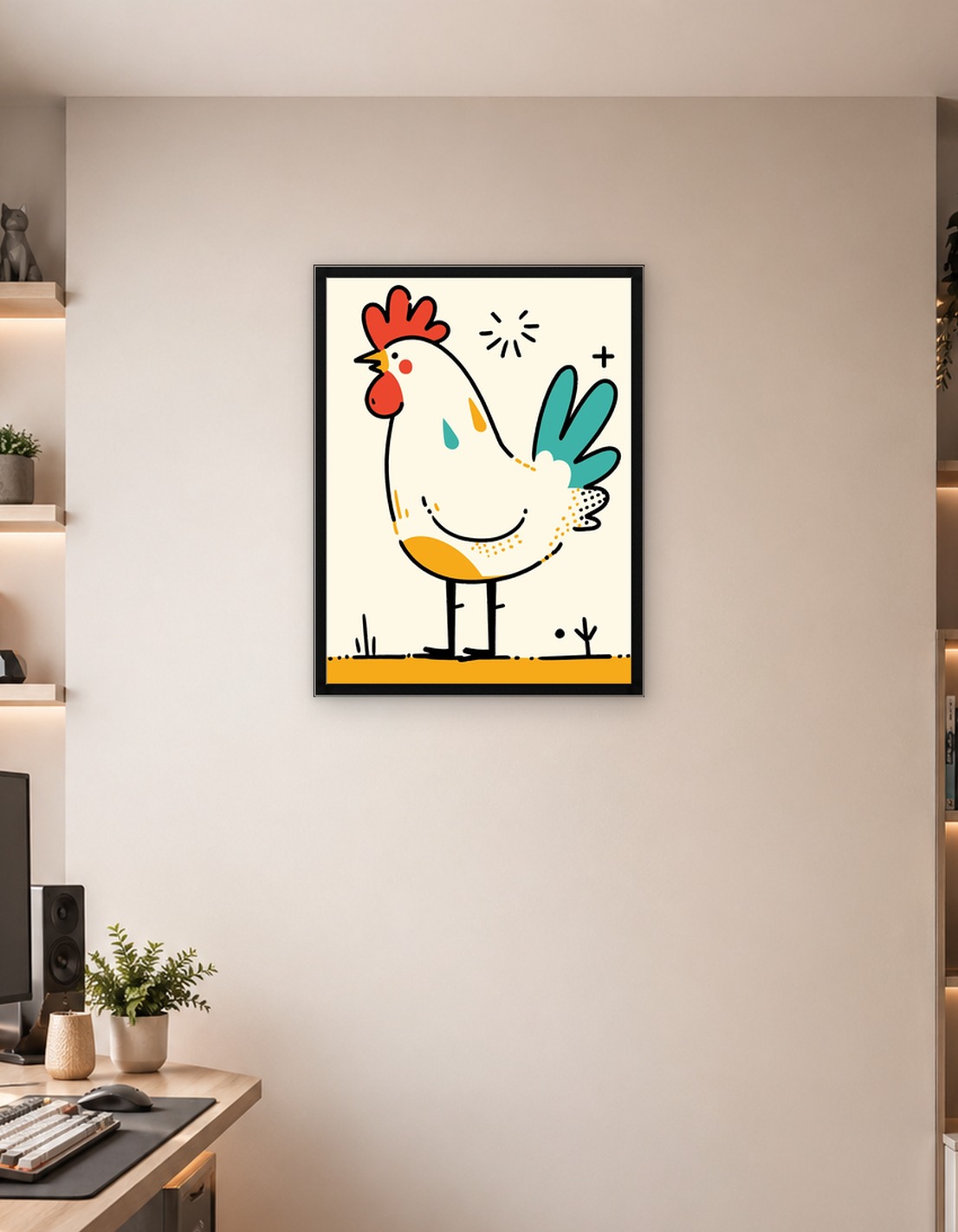 Cute Cartoon Rooster
