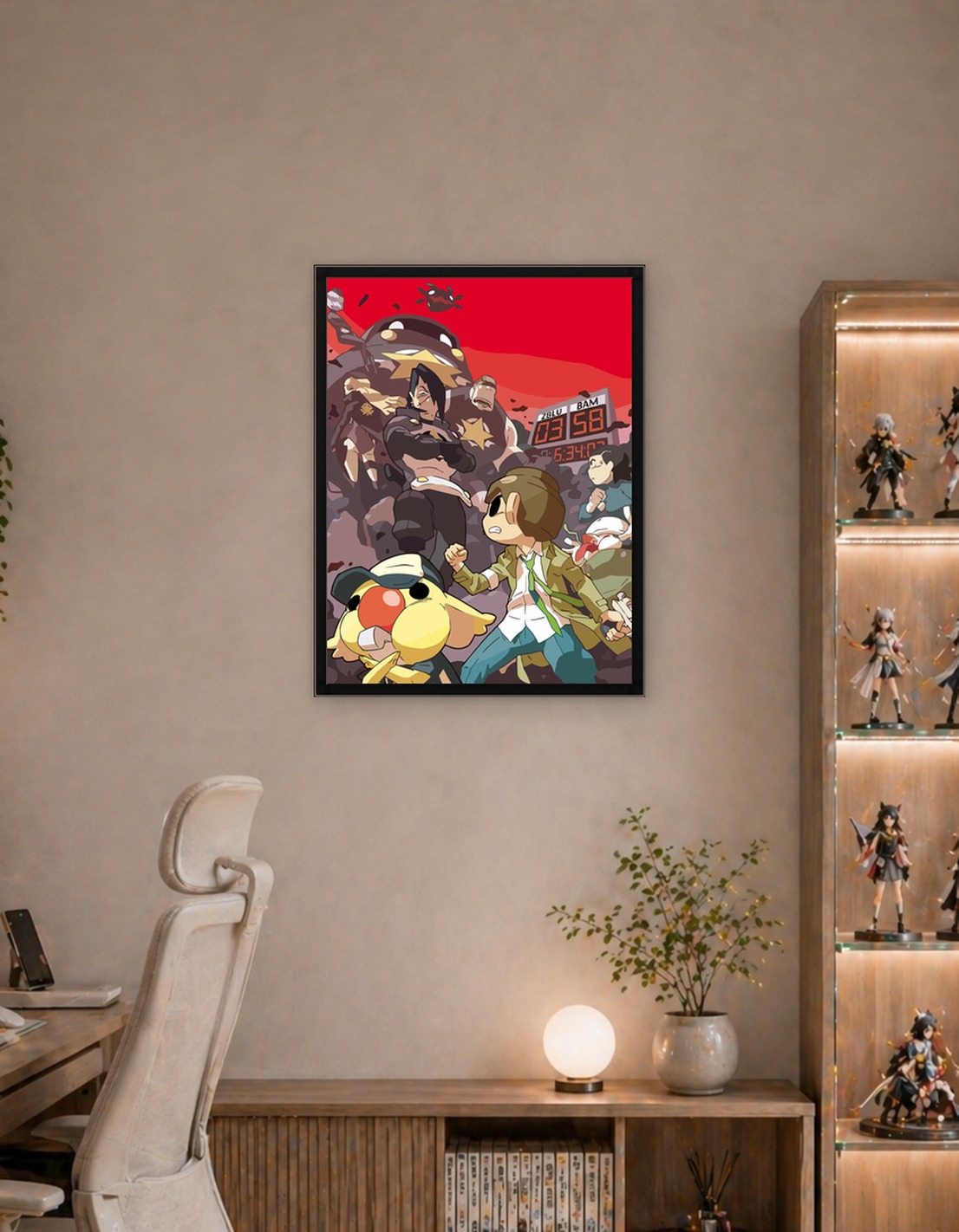 Cartoon Battle Scene with Diverse Characters