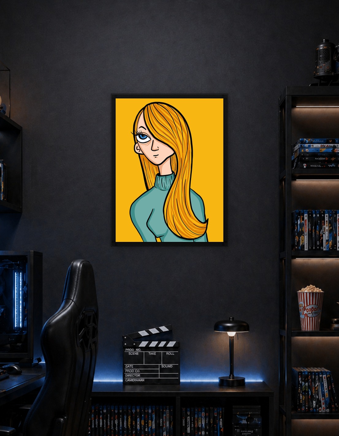Cartoon Girl with Long Hair