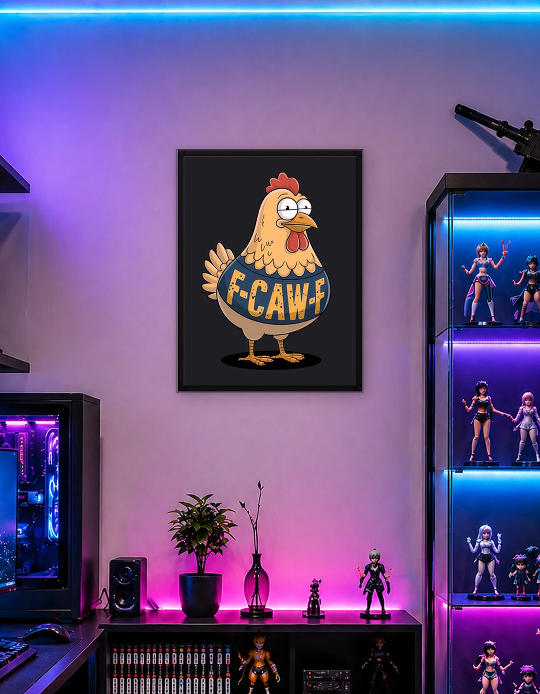 Cartoon Chicken with 'F-CAWF'