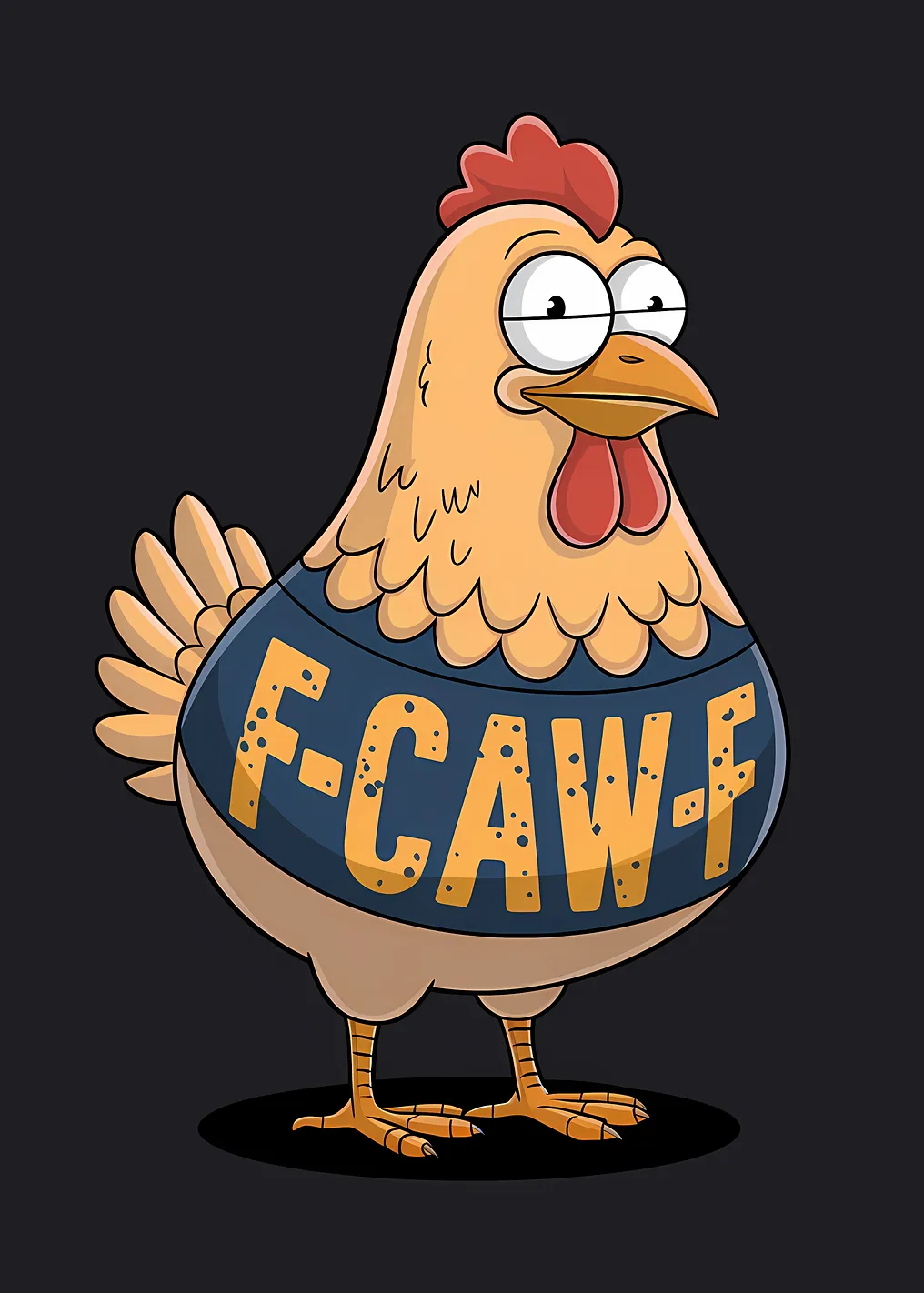Cartoon Chicken with 'F-CAWF'