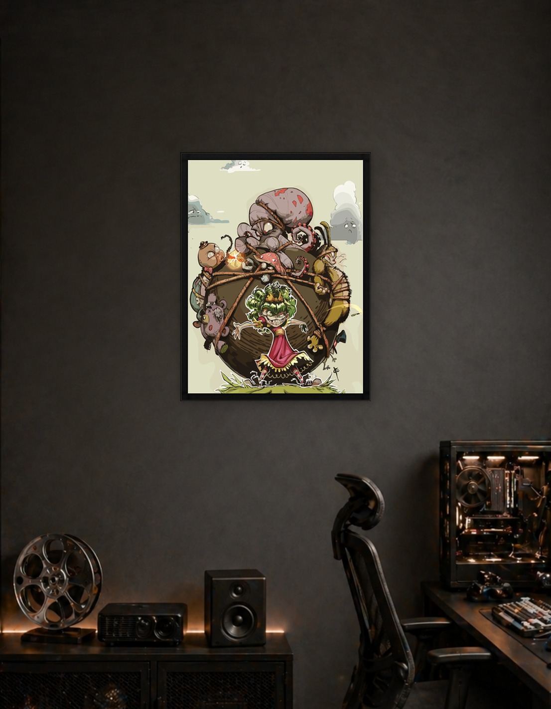 Cartoon Princess with Bound Creatures