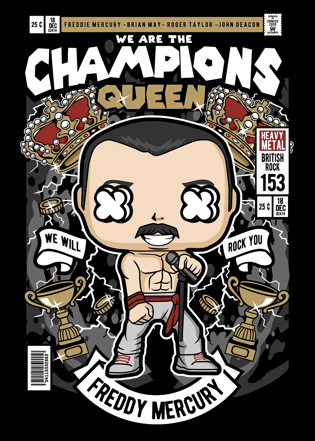 Freddy Mercury Comic Book Cover Art