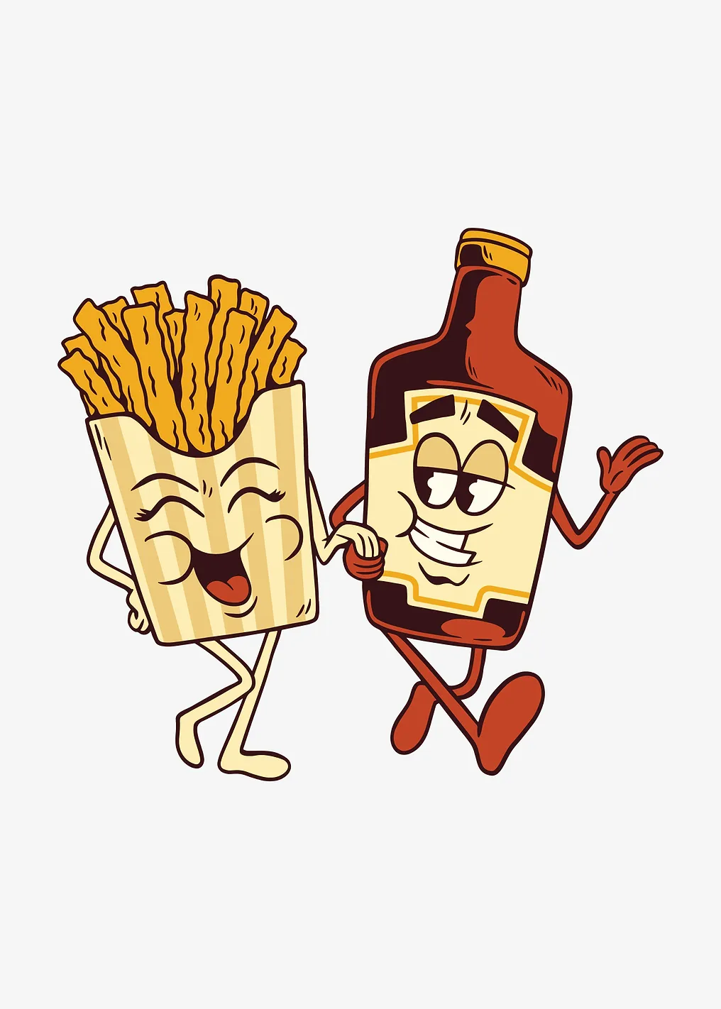 Couple Cartoons Ketchup