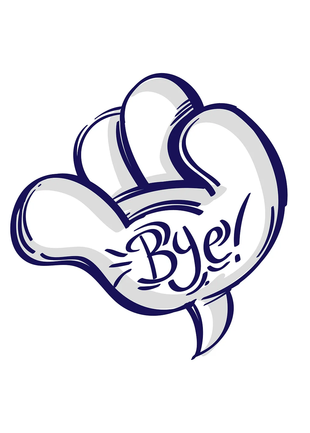 Bye Hand Speech Bubble