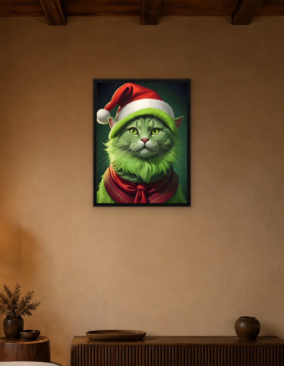 Christmas Cat Green