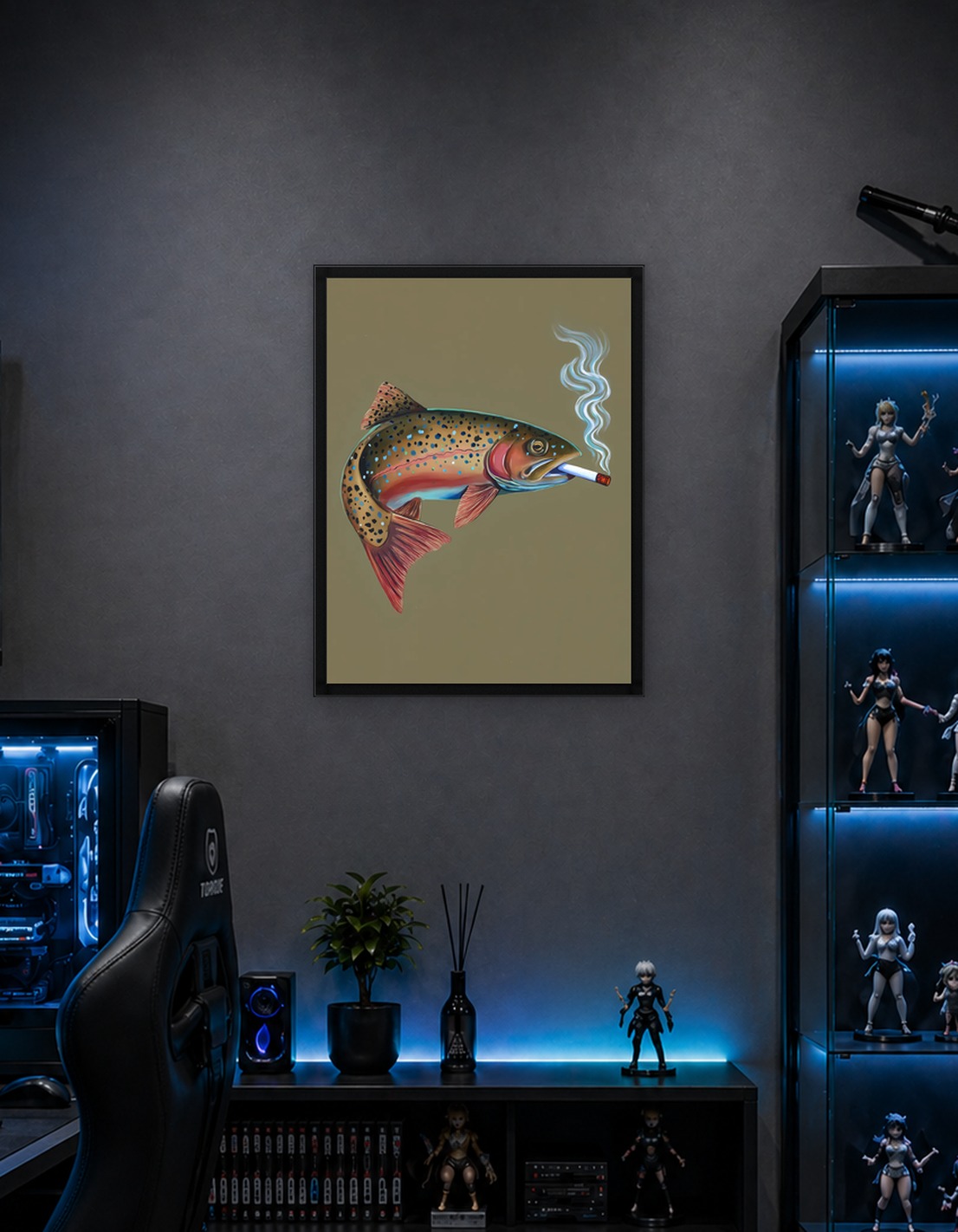 Fish Smoking a Cigarette