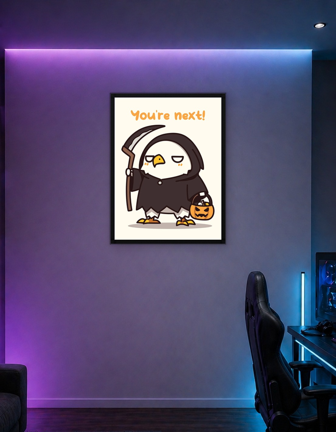 Cute Grim Reaper Cartoon Illustration