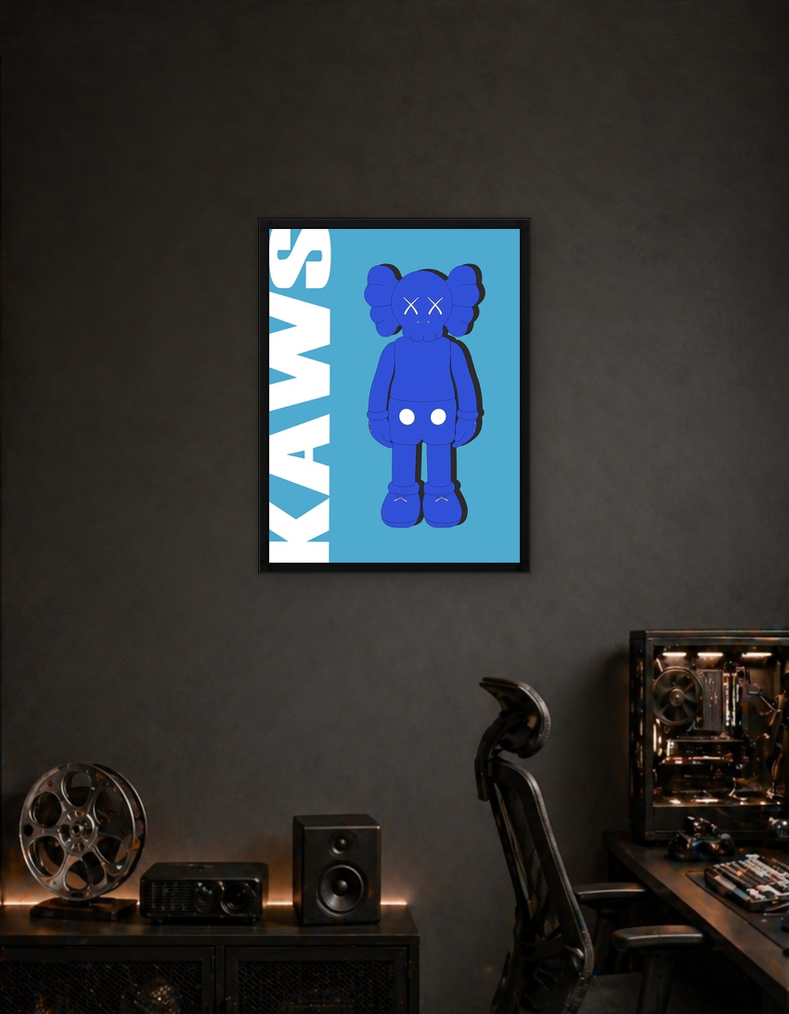 Синий постер KAWS