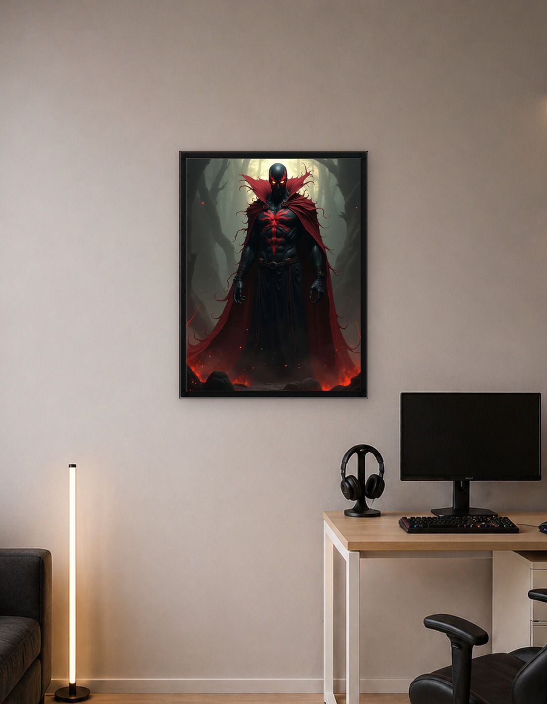 Dark Superhero in Forest