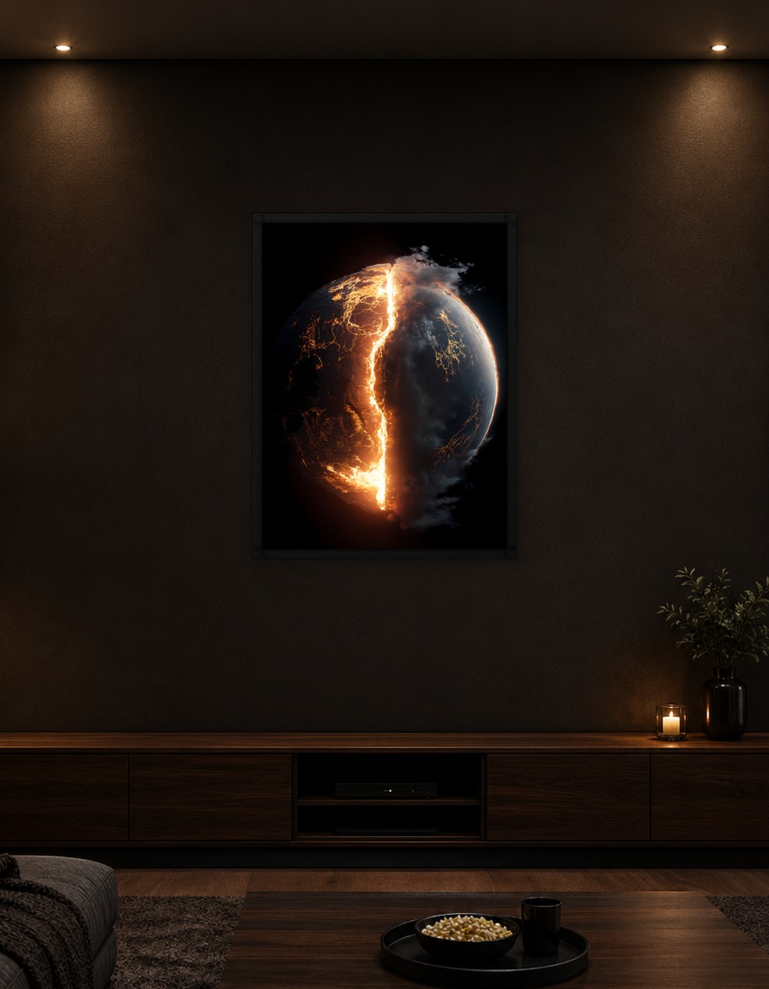 Cracked Planet with Lava