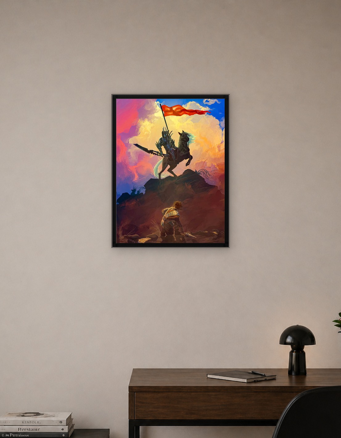 Fantasy Knight on Horseback Painting Stormlight