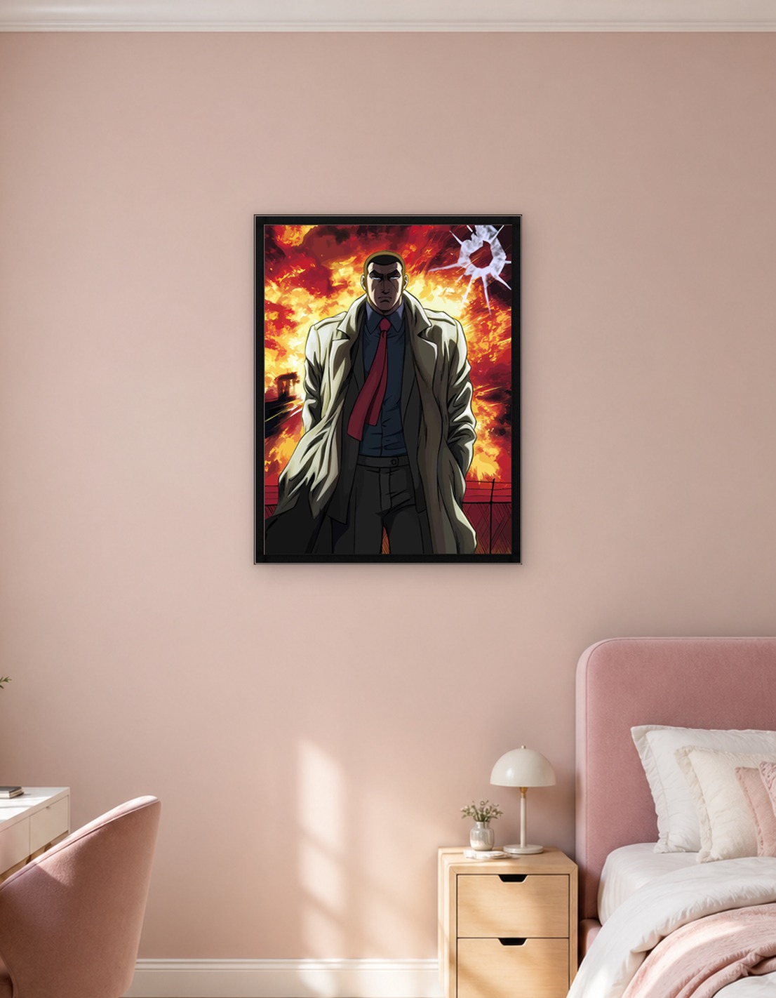 Golgo Man in Trench Coat Explosion