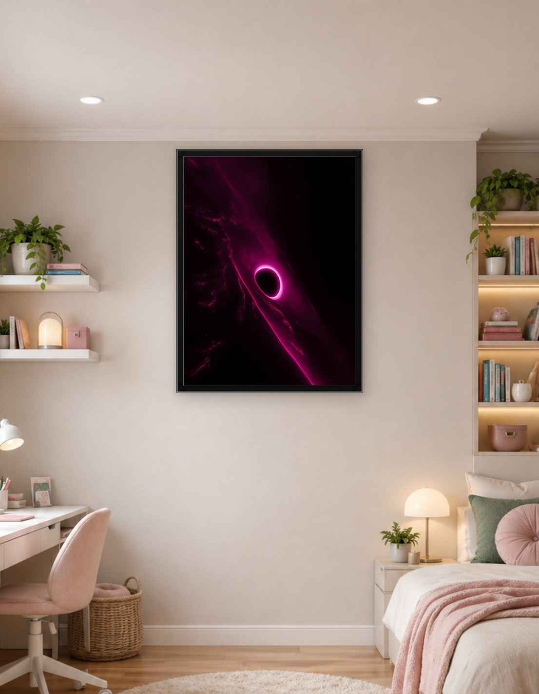 Black Hole with Pink Nebula