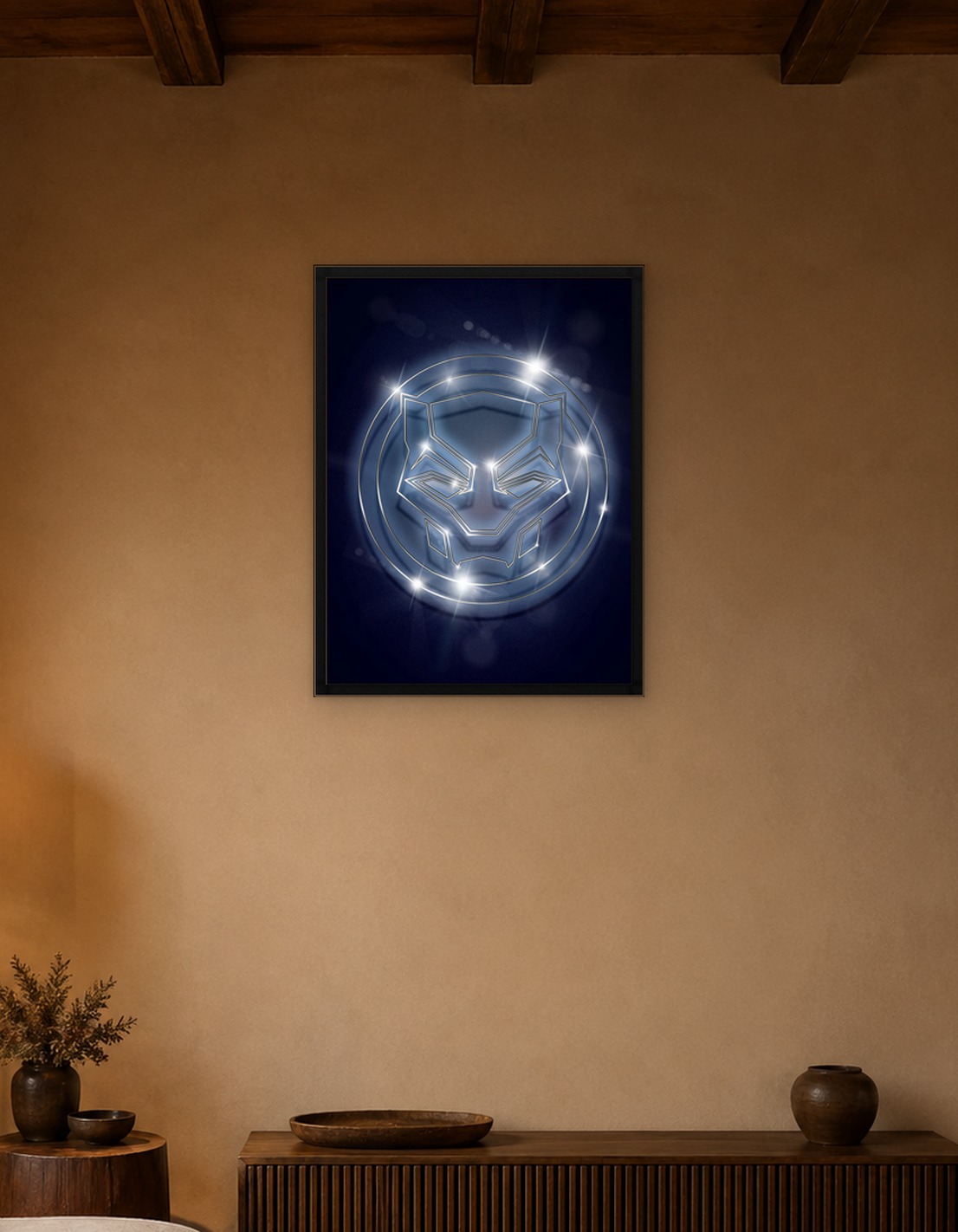 Black Panther neon badge