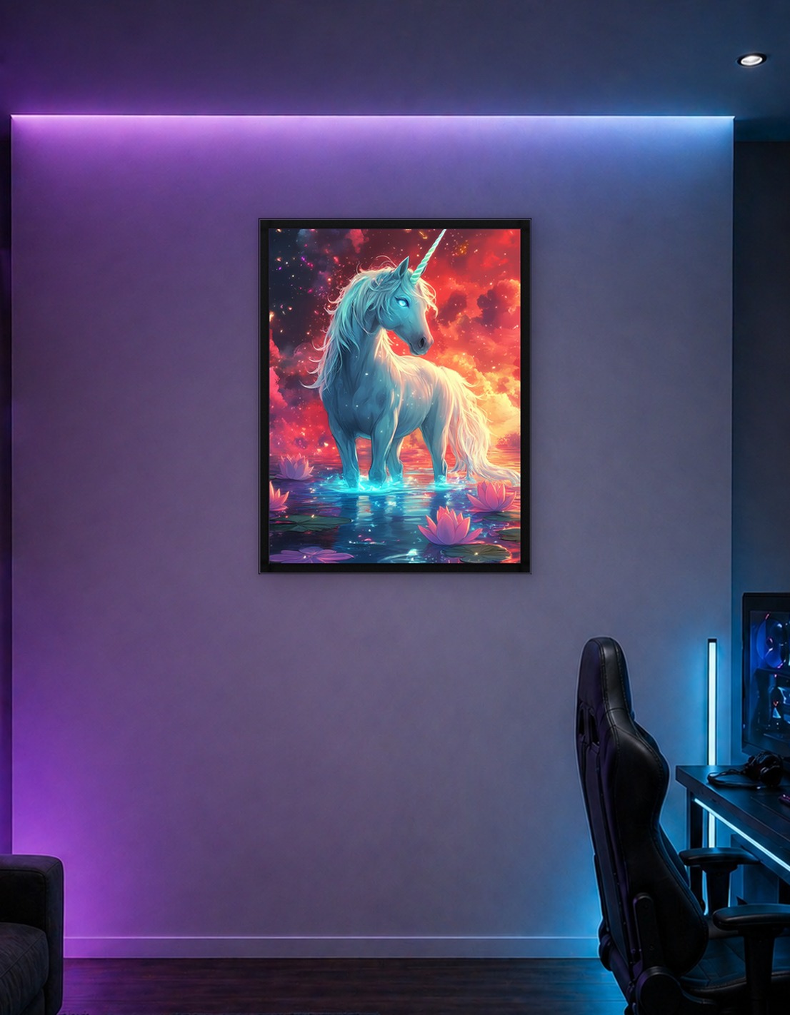 Magical Unicorn in a Cosmic Pond