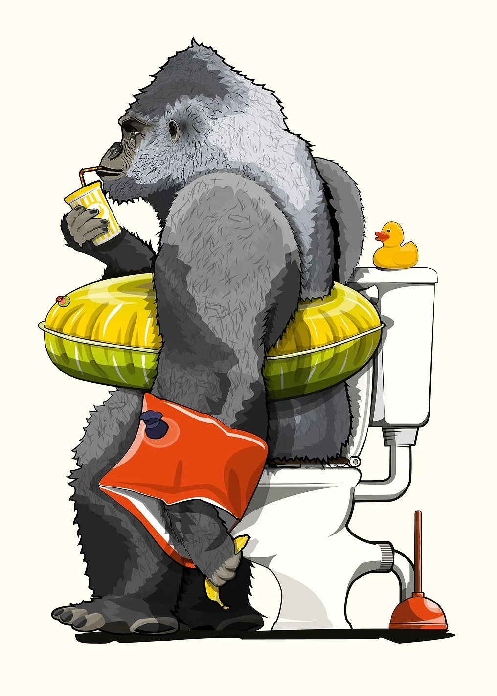 Gorilla on the Toilet