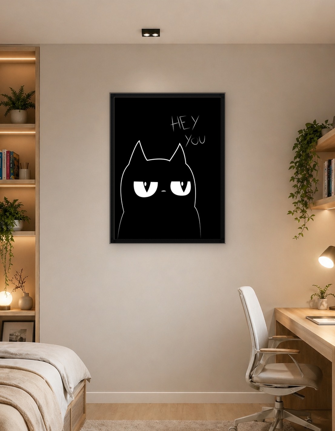 Grumpy Cat Black and White Art