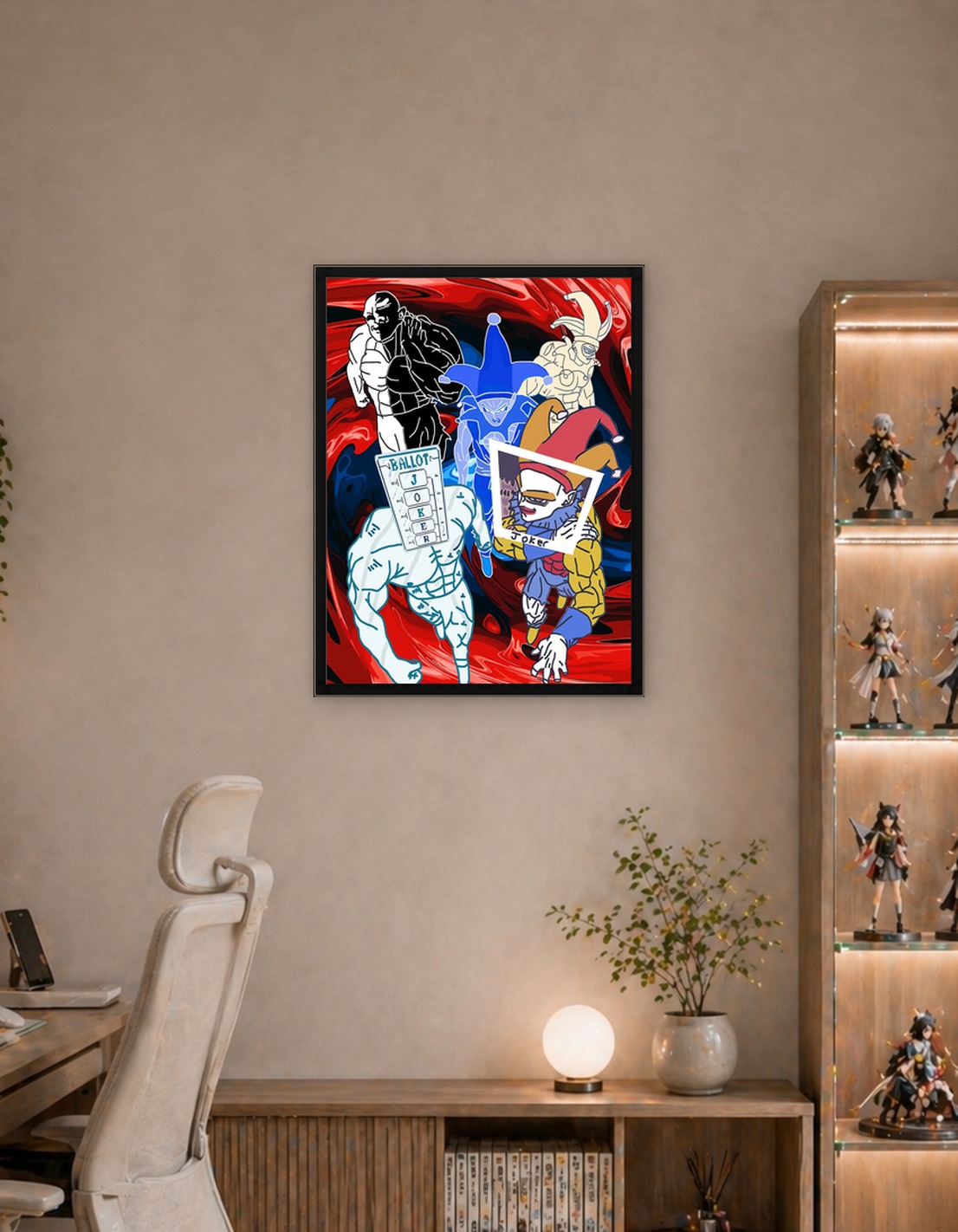 Joker Characters in Abstract Background